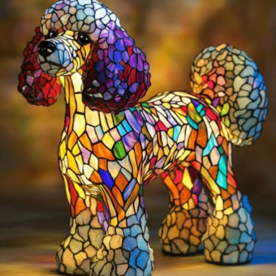 GIGI | MAGISK COLOURED GLASS DOG LAMP