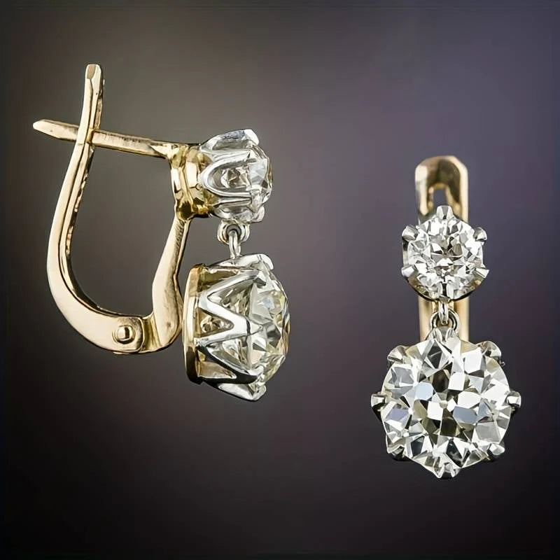VINTAGE GOLD & ZIRCONIA EARRINGS