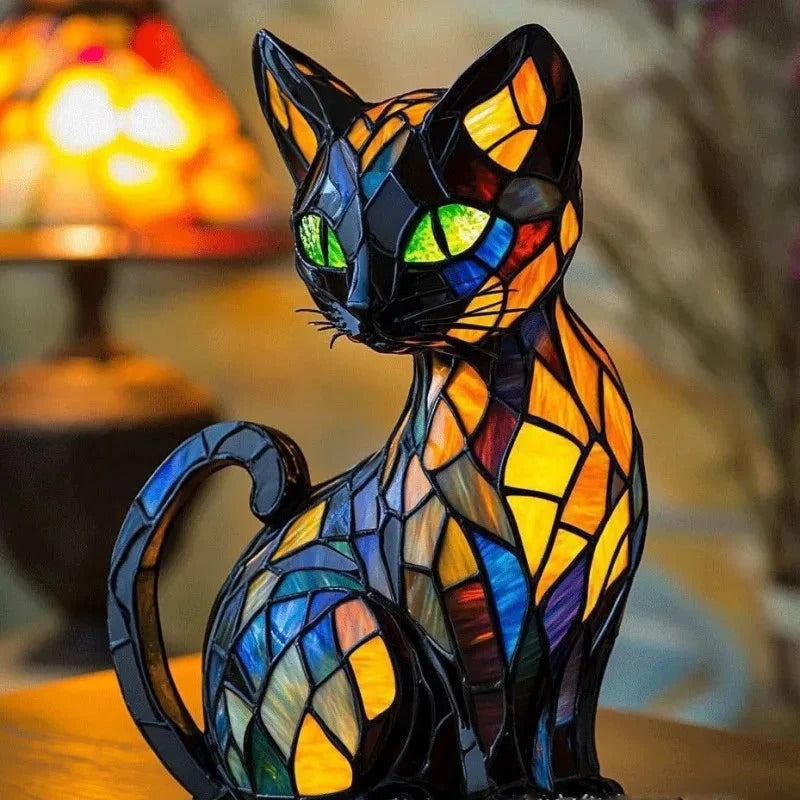 MINETTE | MAGISK CAT LAMP IN COLOURED GLASS
