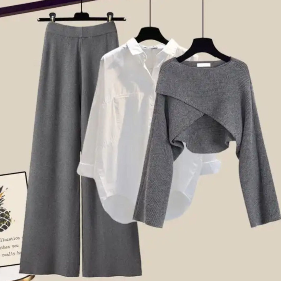 AMINA - RELAXED 3-PIECE COTTON SET