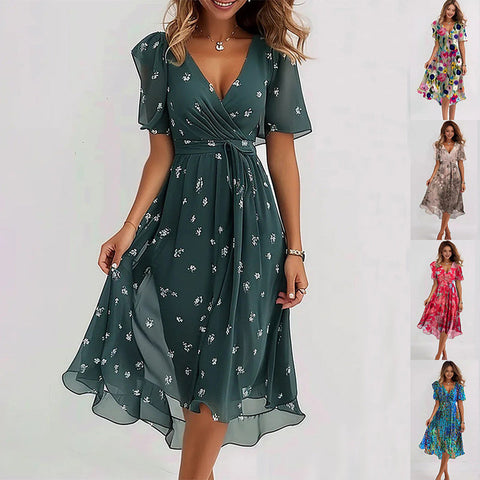 LIZA™ | VIBRANT ABSTRACT MIDI DRESS