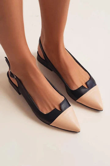 VITTORIA™ | ELEGANT BALLET FLATS WITH CAP TOE AND TWO-TONE DETAILS FOR A REFINED STYLE