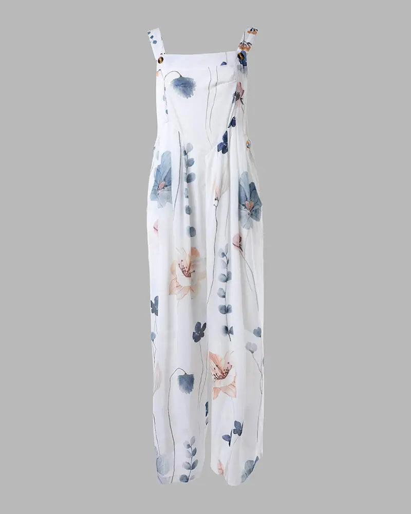DAMEN | COMBINAISON À JAMBES LARGES ET IMPRIMÉ FLORAL
