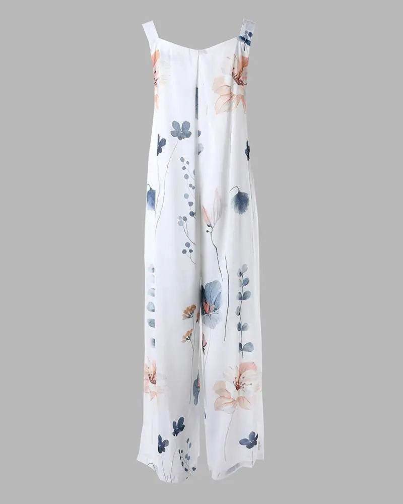 DAMEN | COMBINAISON À JAMBES LARGES ET IMPRIMÉ FLORAL
