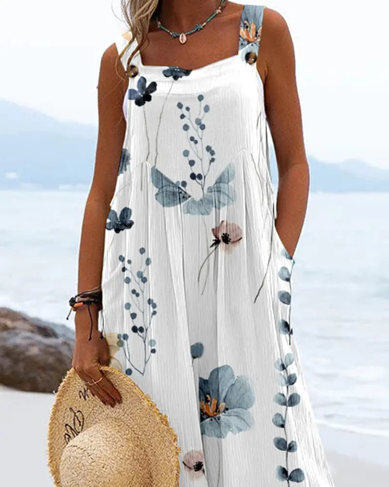 DAMEN | COMBINAISON À JAMBES LARGES ET IMPRIMÉ FLORAL