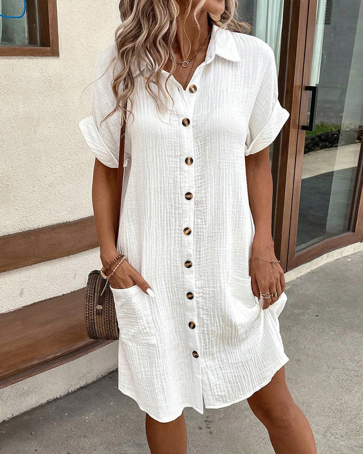 MELINA™ | ROBE CHEMISE BOUTONNÉE SANS EFFORT