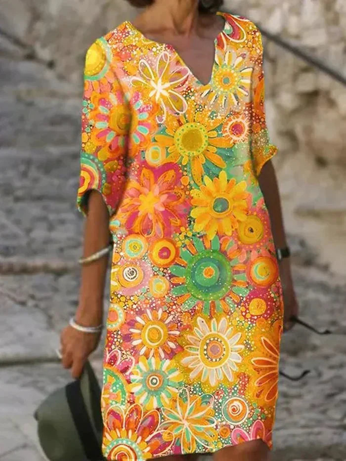 BETHA™ | COLORFUL FLORAL DRESS