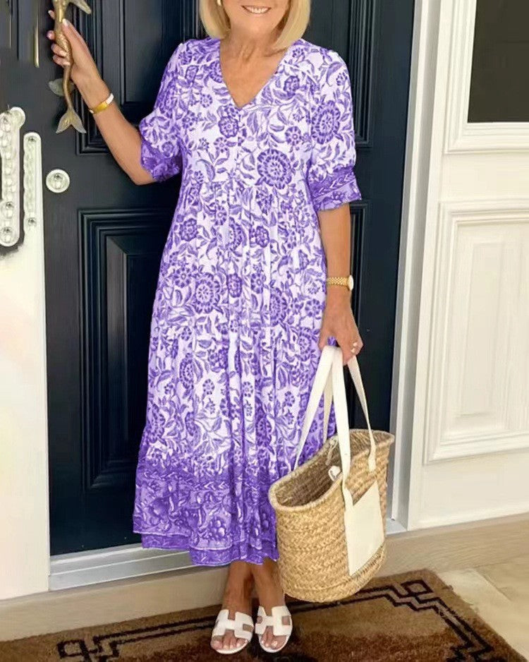 SAMANTHA™ | V-NECK FLORAL DRESS