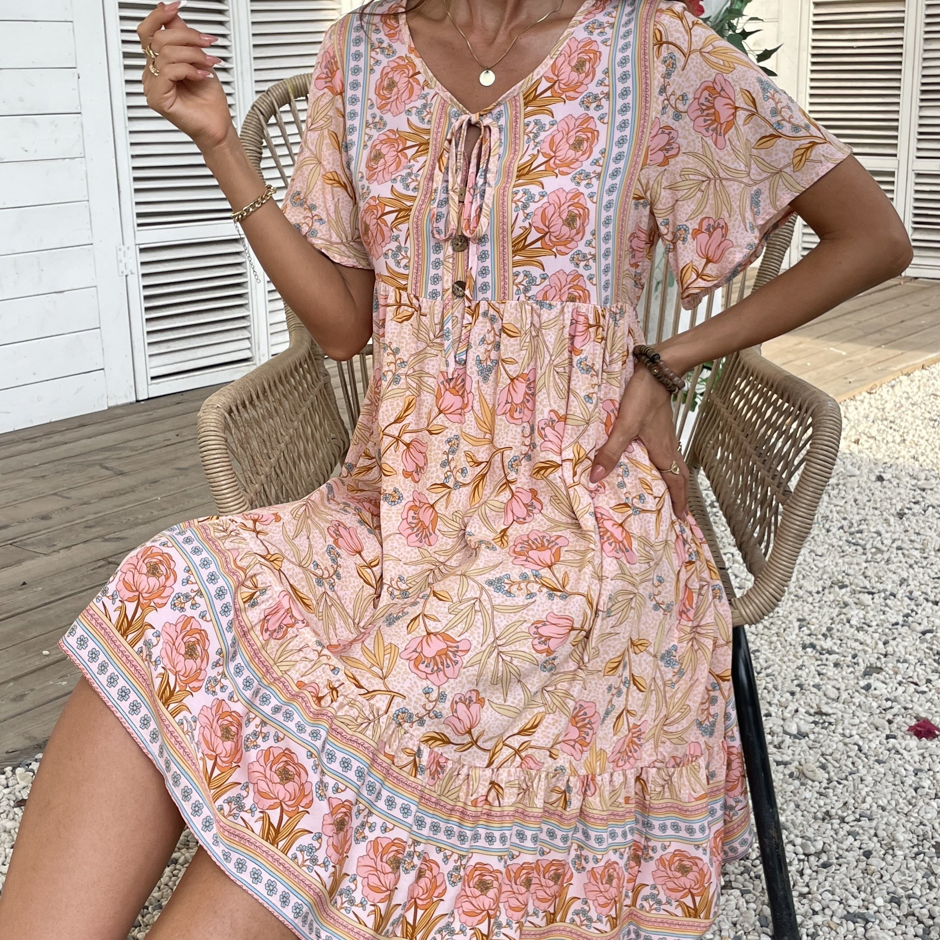 ZARA™ | FLORAL DRESS WITH TIE AT THE BACK