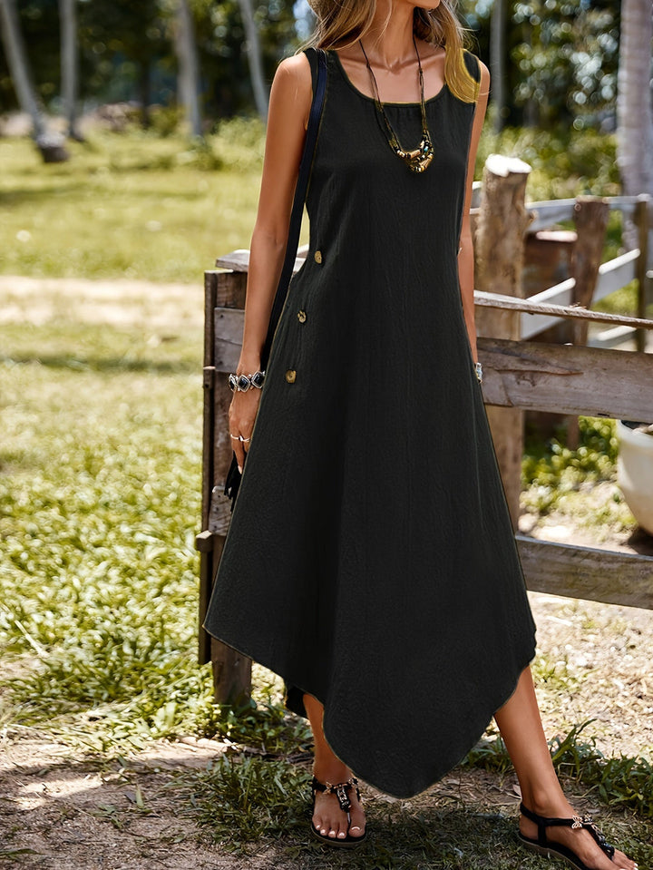 LILA™ |COMFORTABLE DRESS WITH ASYMMETRIC HEM