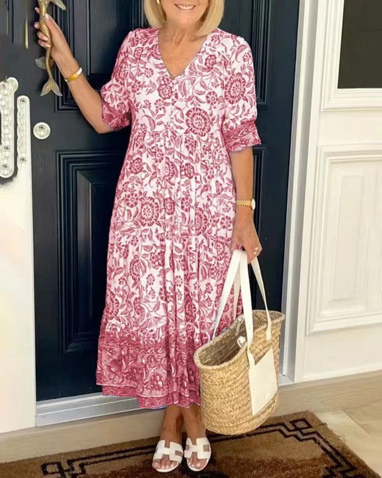 SAMANTHA™ | V-NECK FLORAL DRESS