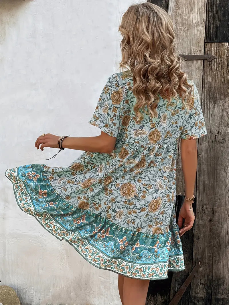 ZARA™ | FLORAL DRESS WITH TIE AT THE BACK