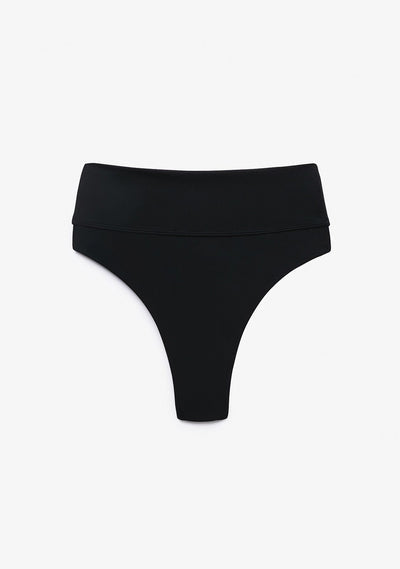 AURA | BIKINI NOIR AVEC HAUT DRAPÉ ET BAS TAILLE HAUTE