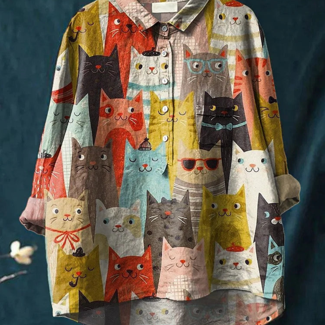 SHELLY™ | FELINE ART SHIRT