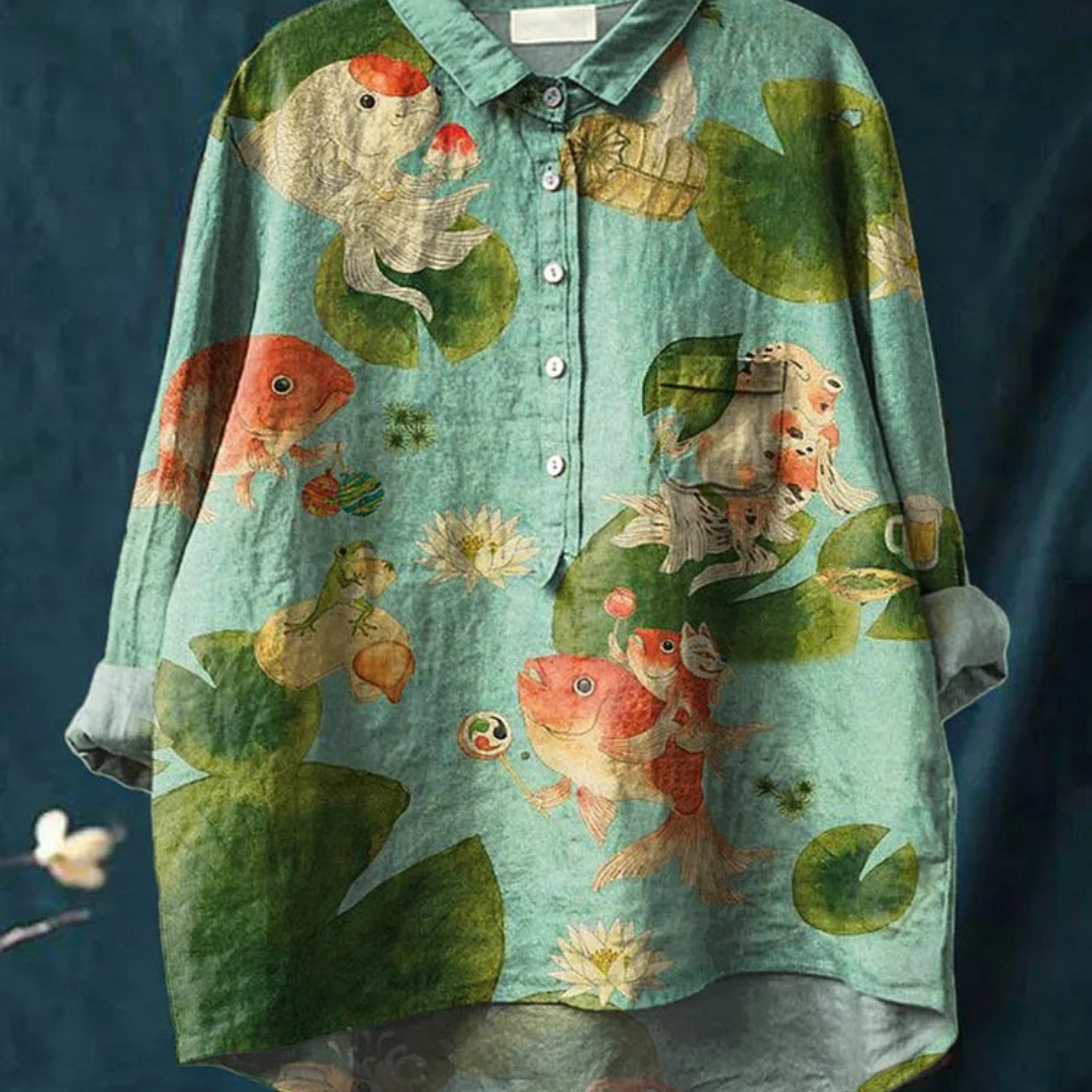 MEGAN™ | FISH PRINT SHIRT