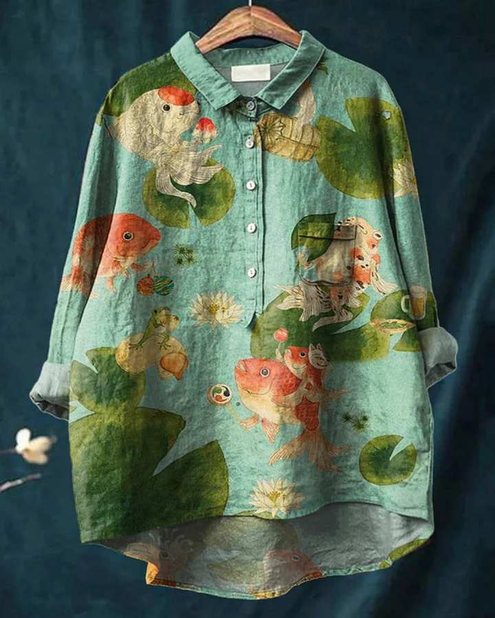 MEGAN™ | FISH PRINT SHIRT