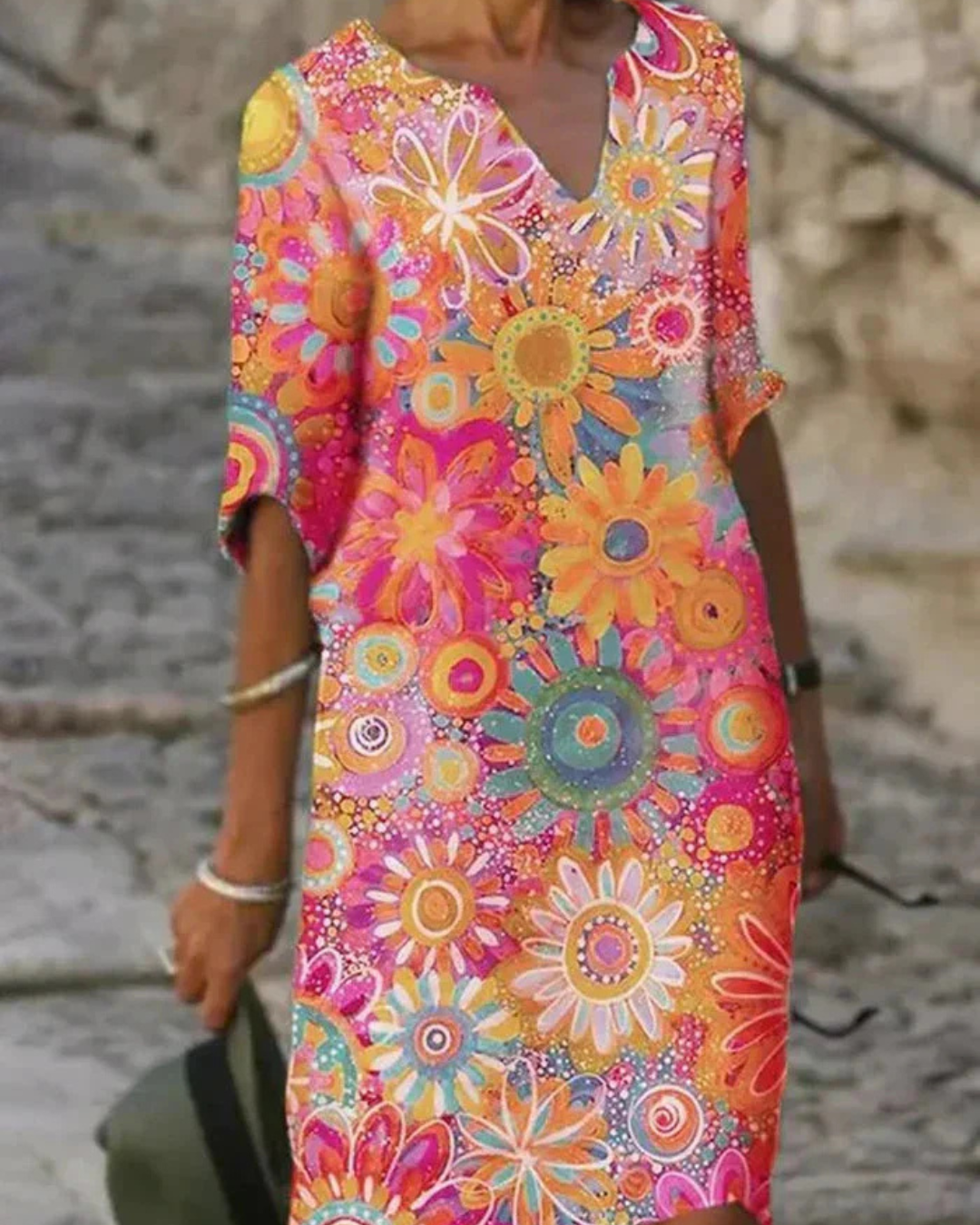 BETHA™ | COLORFUL FLORAL DRESS