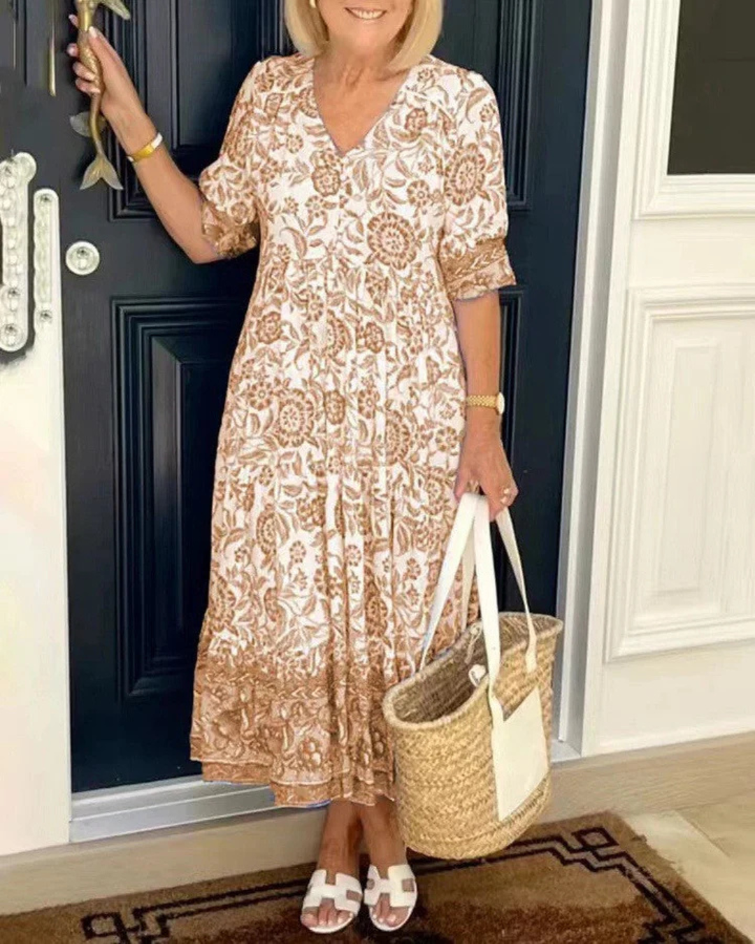 SAMANTHA™ | V-NECK FLORAL DRESS