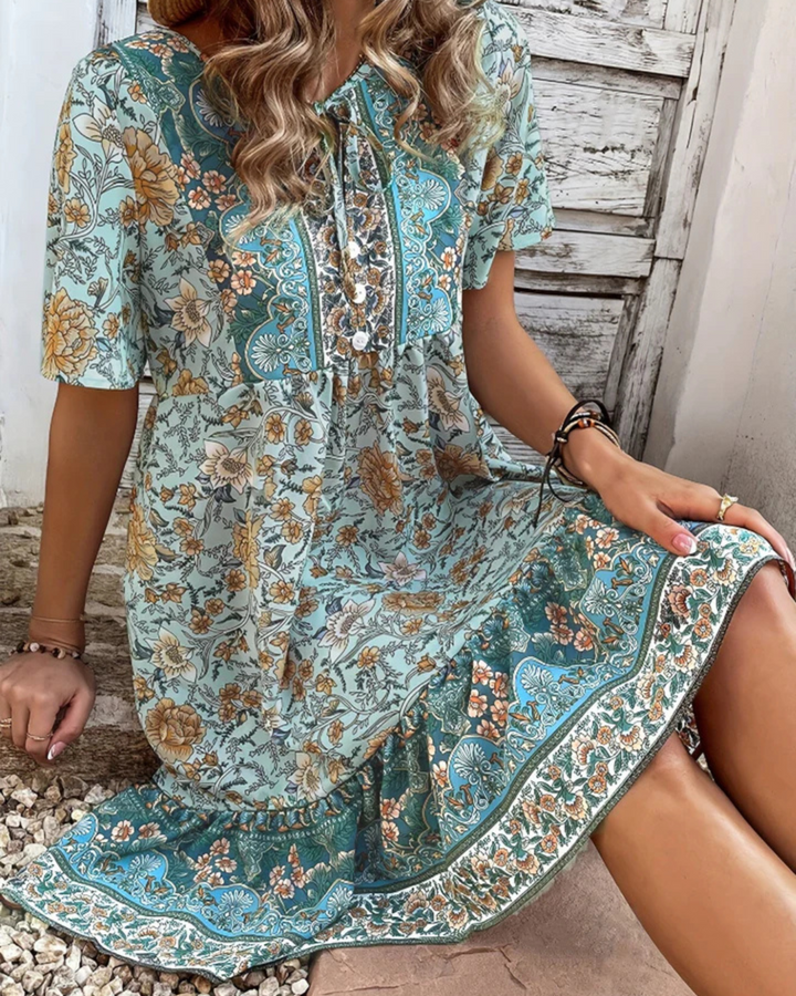 ZARA™ | FLORAL DRESS WITH TIE AT THE BACK