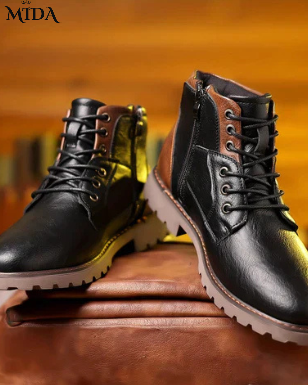 Evan™ |  Rugged Leather Lace-Up Boots