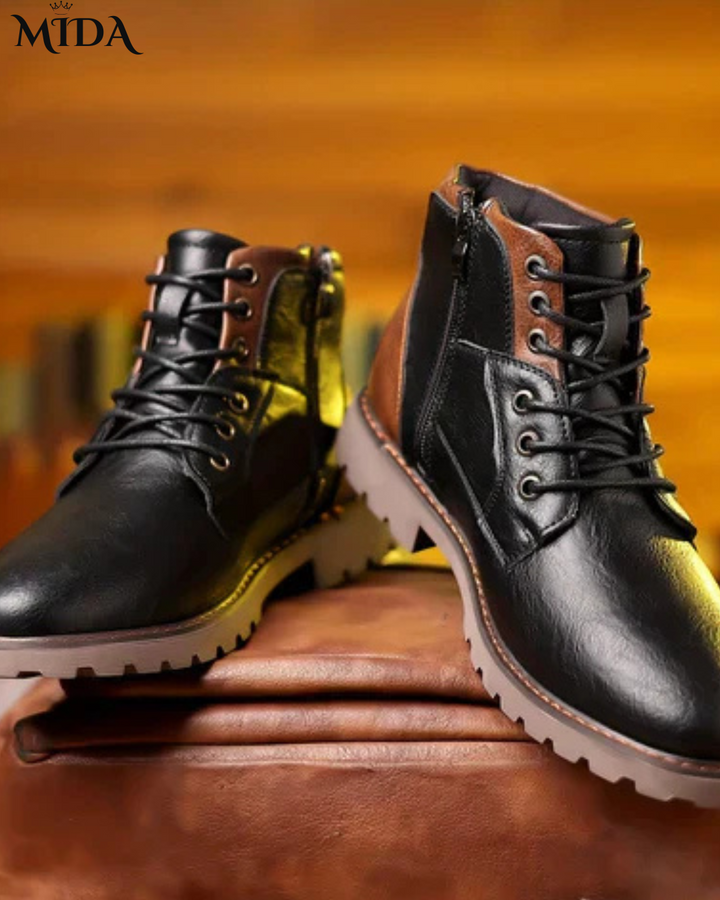 Evan™ |  Rugged Leather Lace-Up Boots