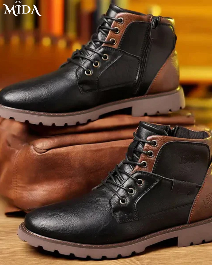 Evan™ |  Rugged Leather Lace-Up Boots