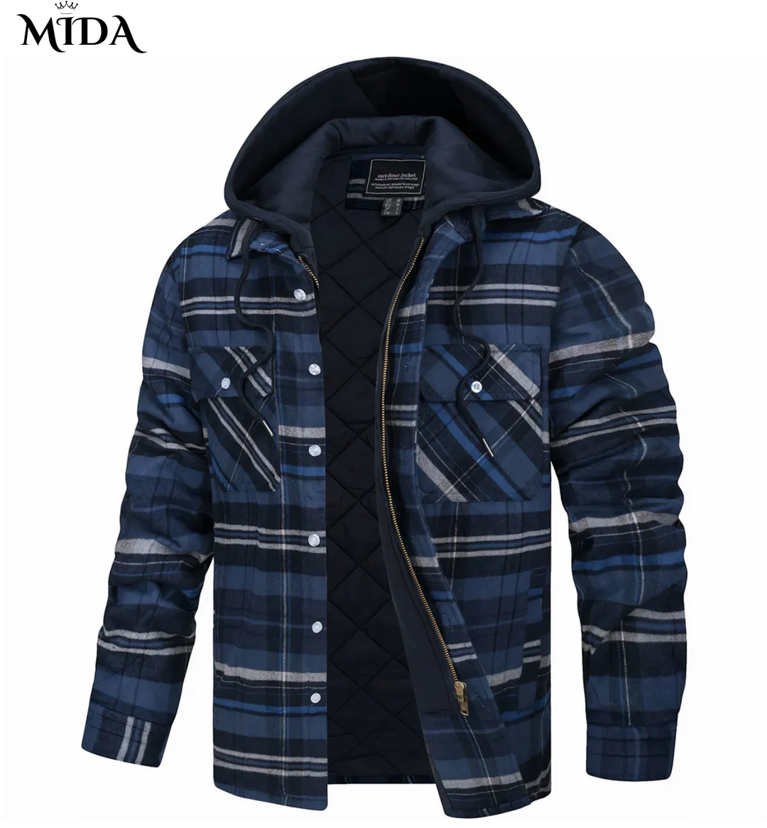 James | Checked zip-up jacket