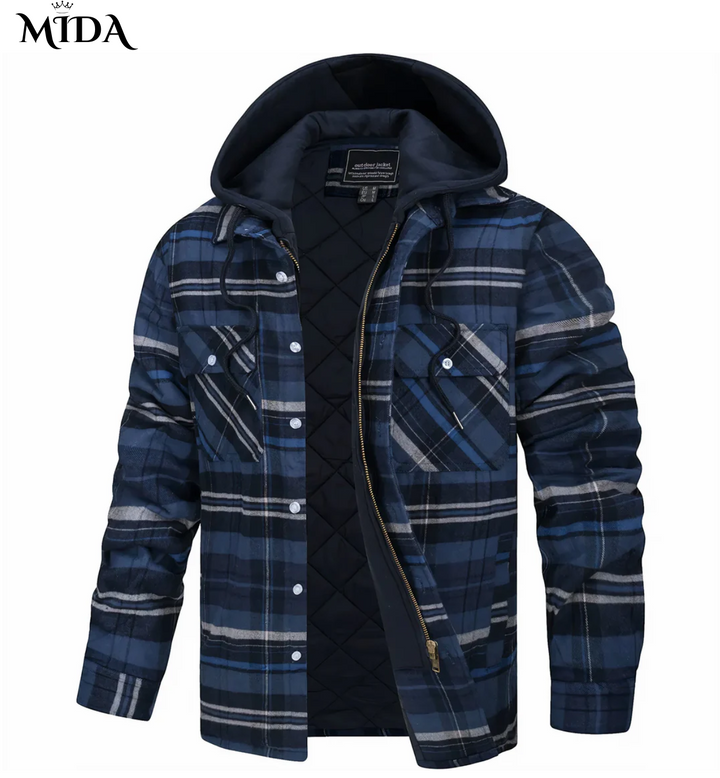James | Checked zip-up jacket
