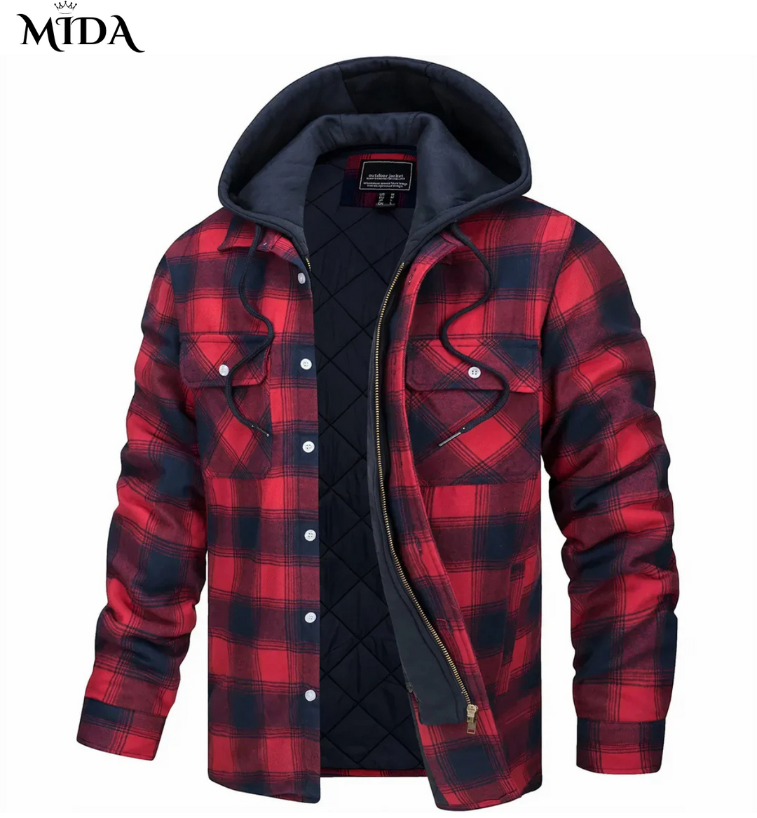 James | Checked zip-up jacket