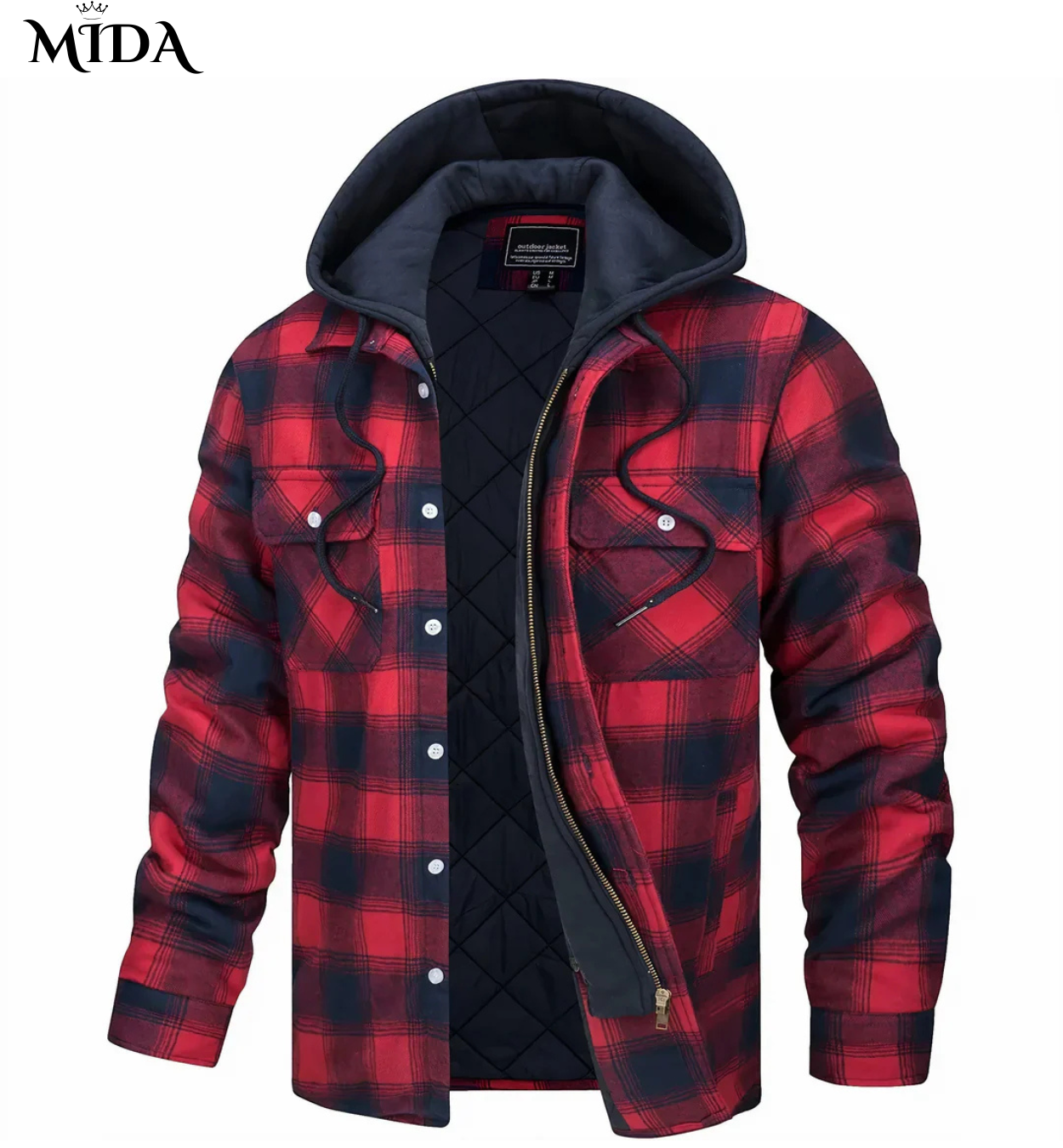 James | Checked zip-up jacket
