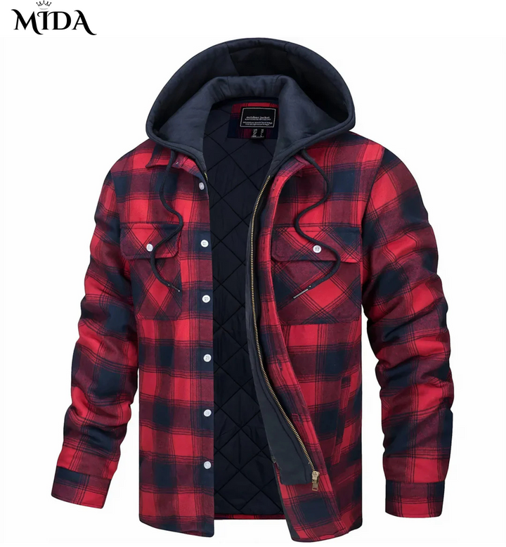 James | Checked zip-up jacket