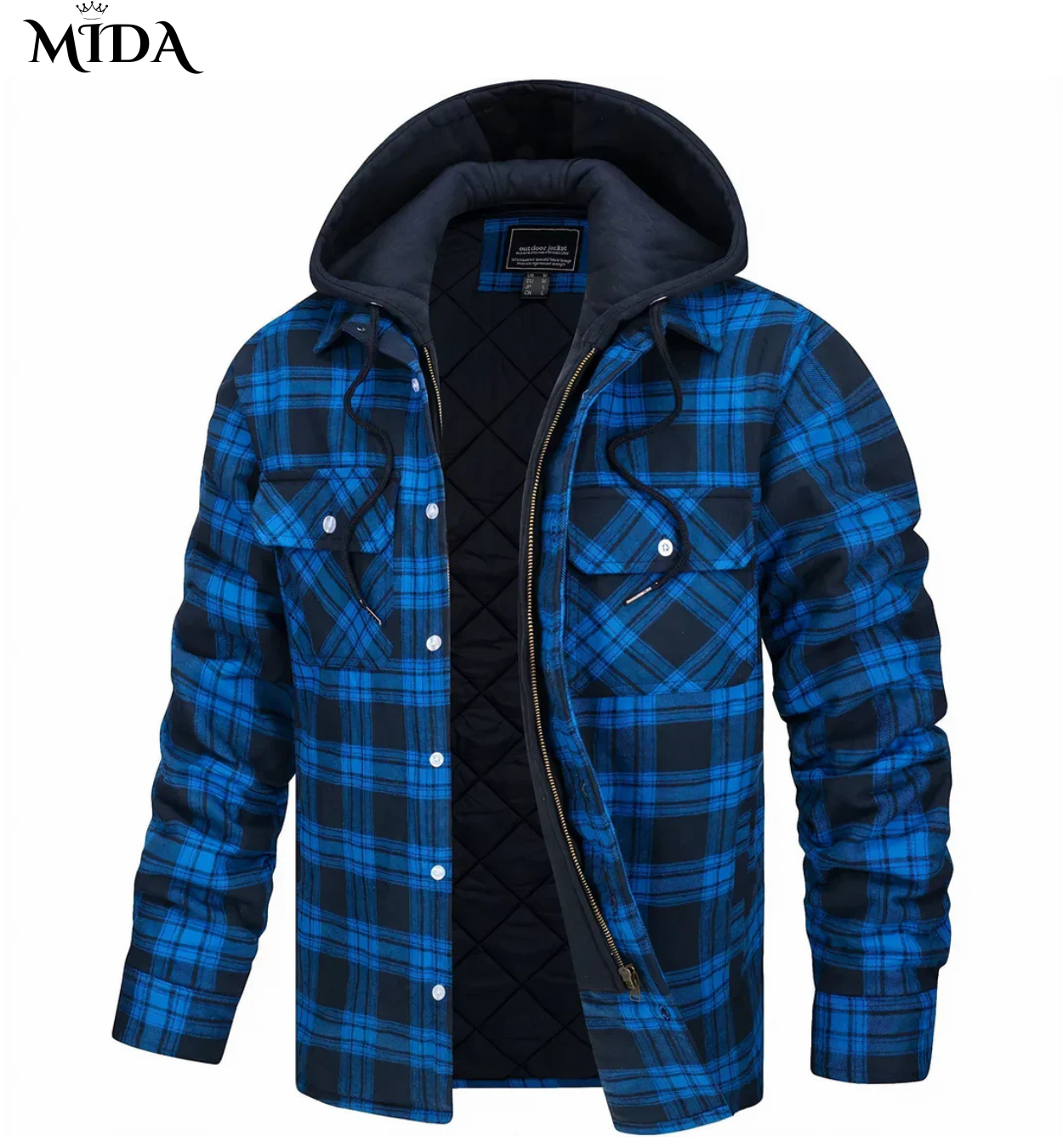 James | Checked zip-up jacket