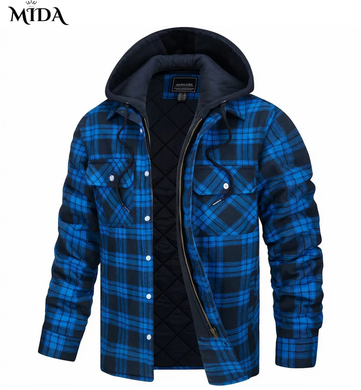 James | Checked zip-up jacket