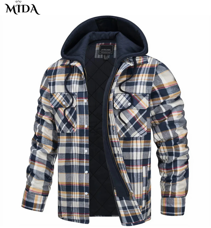 James | Checked zip-up jacket