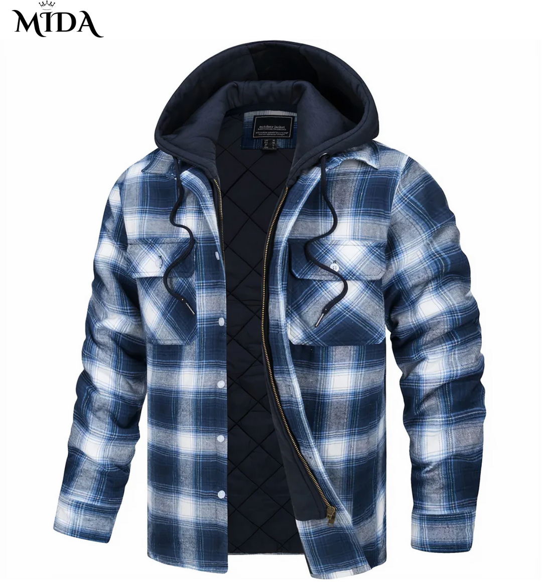 James | Checked zip-up jacket