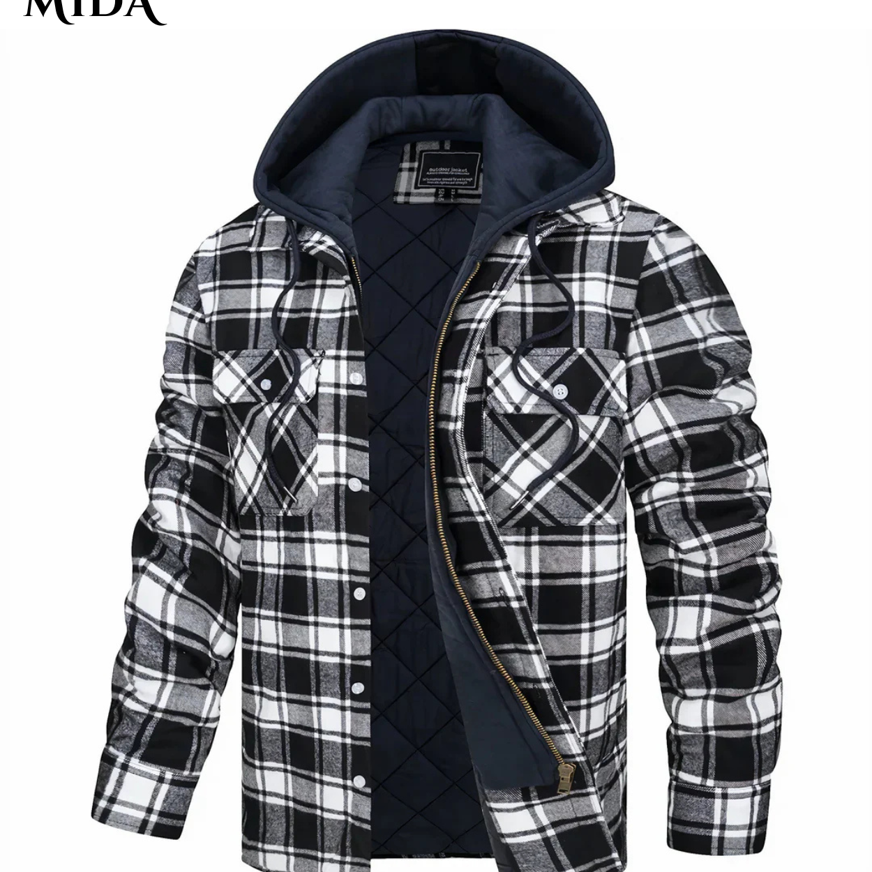 James | Checked zip-up jacket