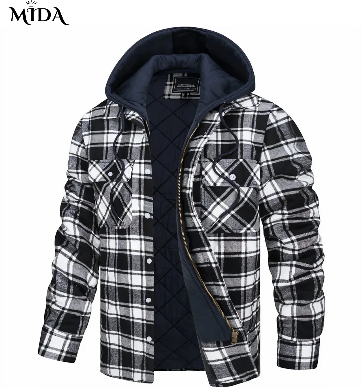 James | Checked zip-up jacket