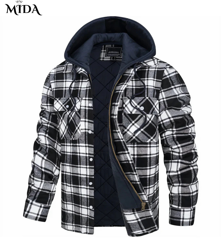 James | Checked zip-up jacket