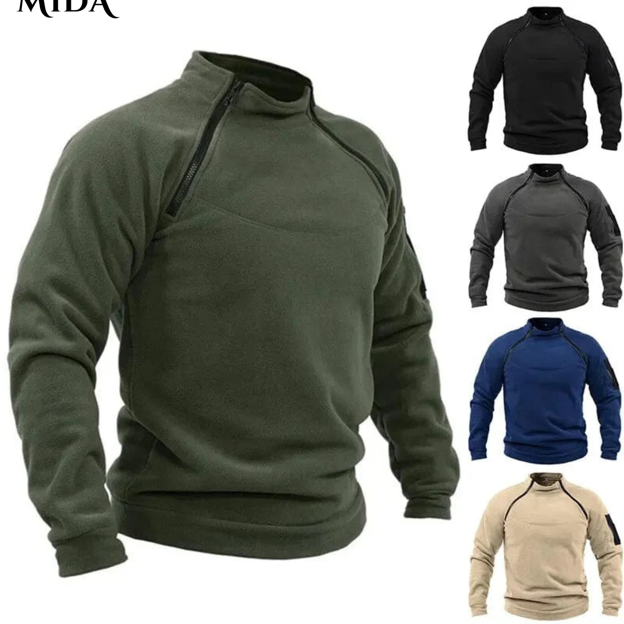 Peter | Military Style Fleece Sweatshirt