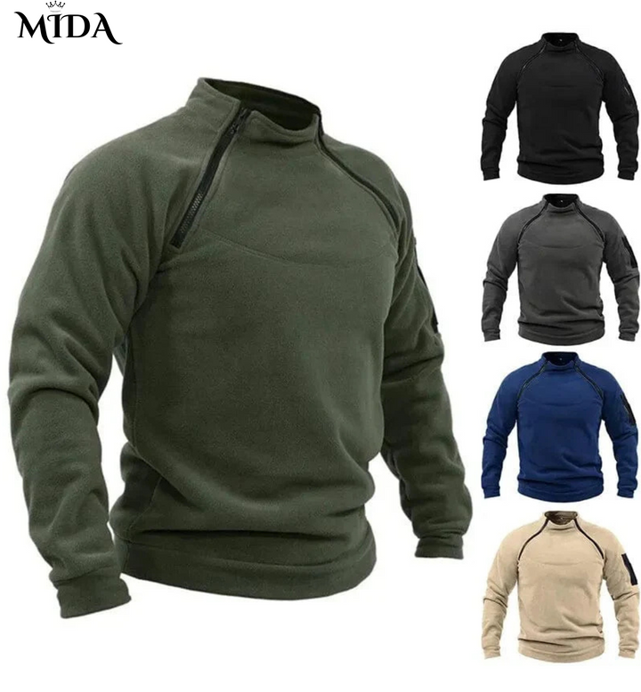 Peter | Military Style Fleece Sweatshirt