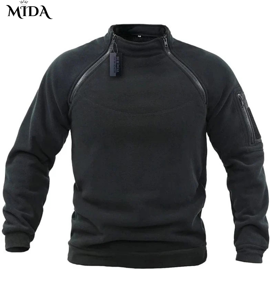 Peter | Military Style Fleece Sweatshirt