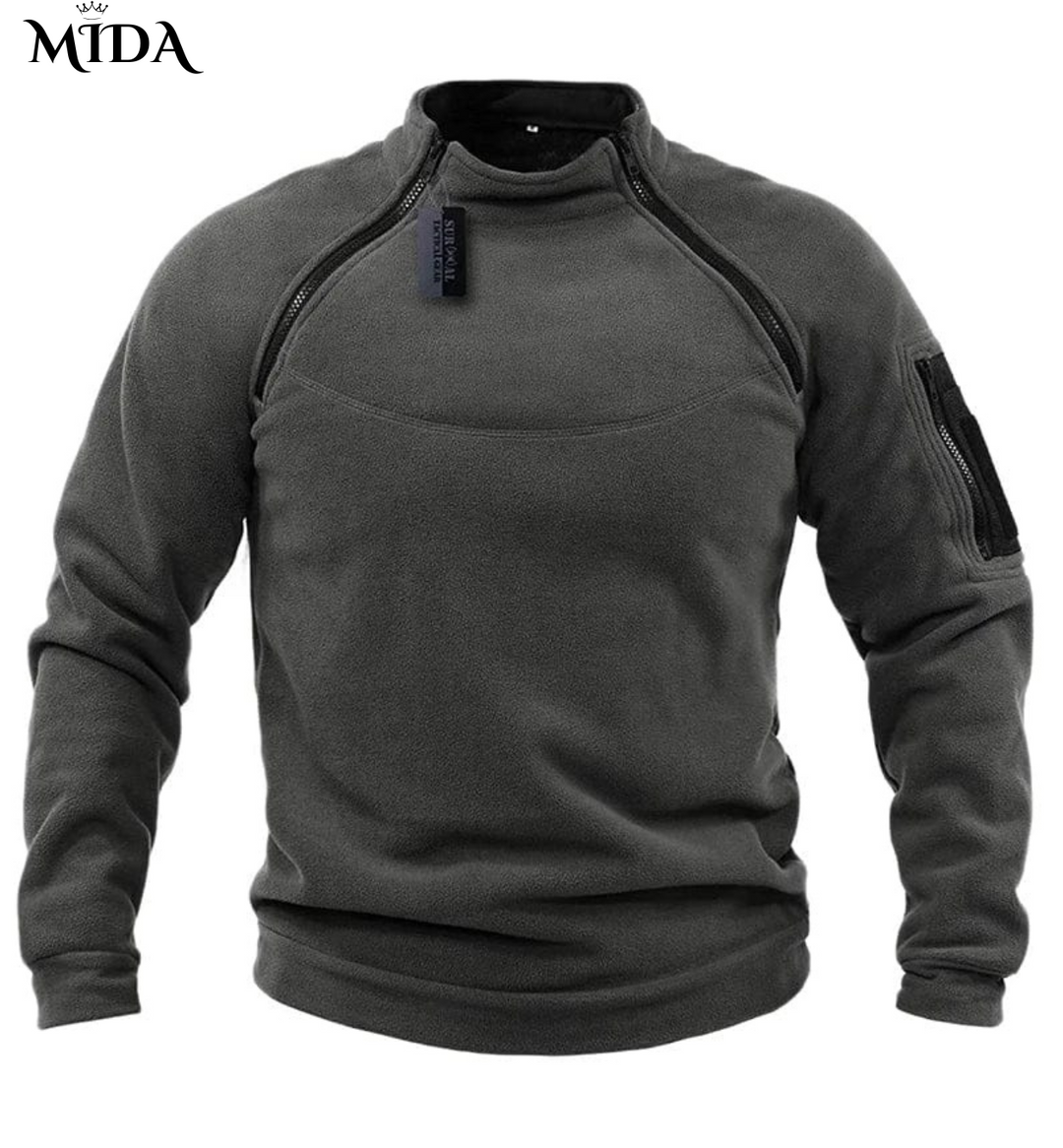 Peter | Military Style Fleece Sweatshirt