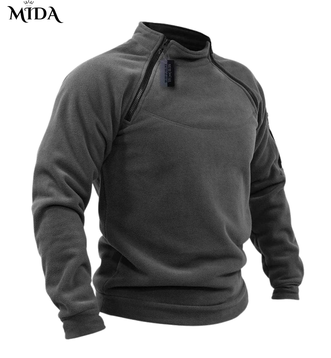 Peter | Military Style Fleece Sweatshirt