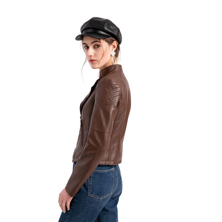 OLIVIA | WASHED LAMBSKIN LEATHER JACKET