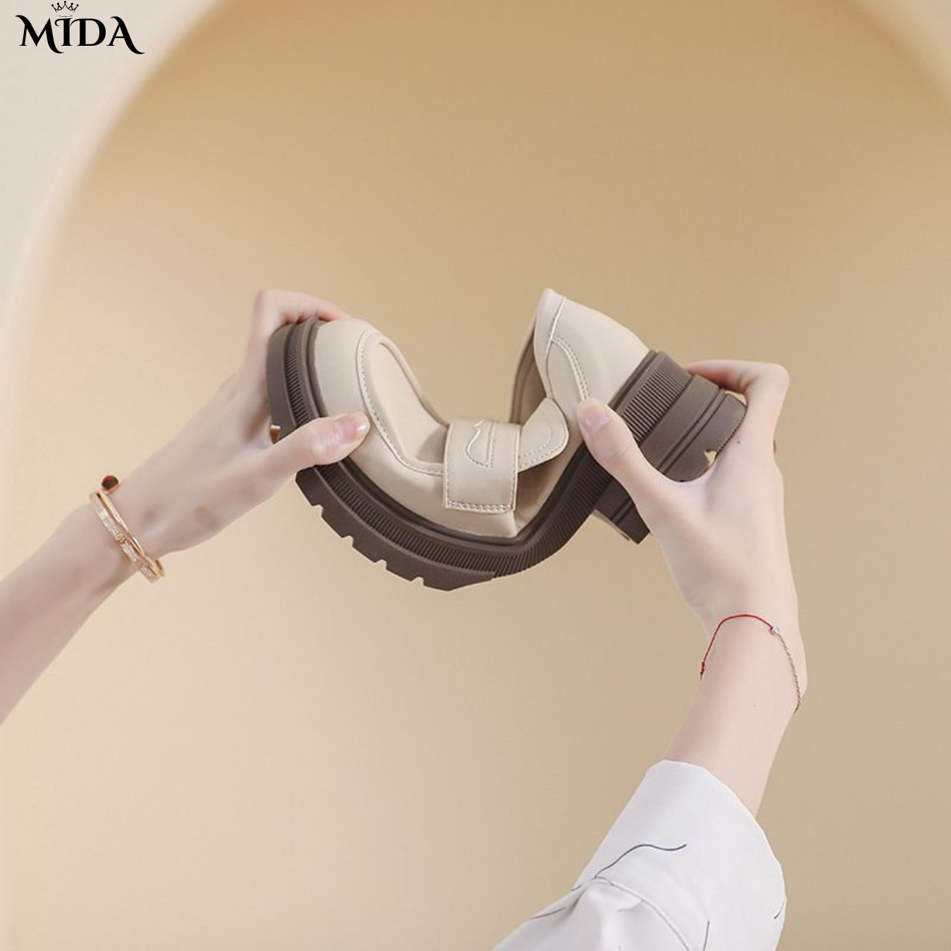 Nicole™ | Mocassins confortables en cuir avec semelle épaisse