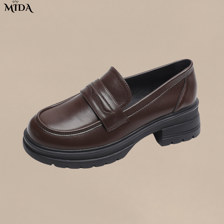 Nicole™ | Mocassins confortables en cuir avec semelle épaisse