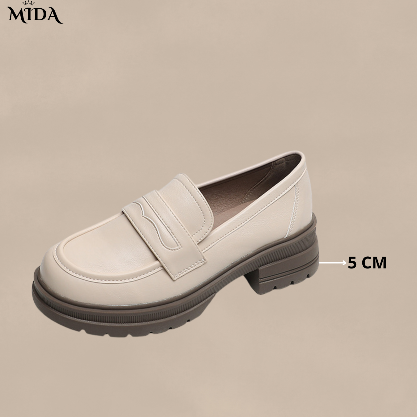 Nicole™ | Mocassins confortables en cuir avec semelle épaisse