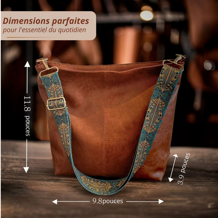 Chelsey | Sac à bandoulière en cuir avec pendentif vintage