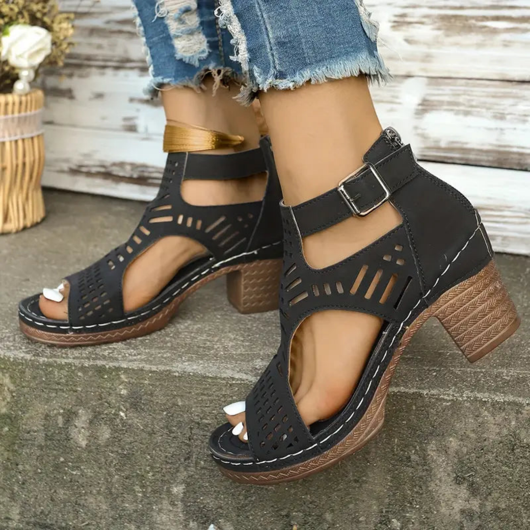 Jehanne | Open-toe, mid-heel sandals