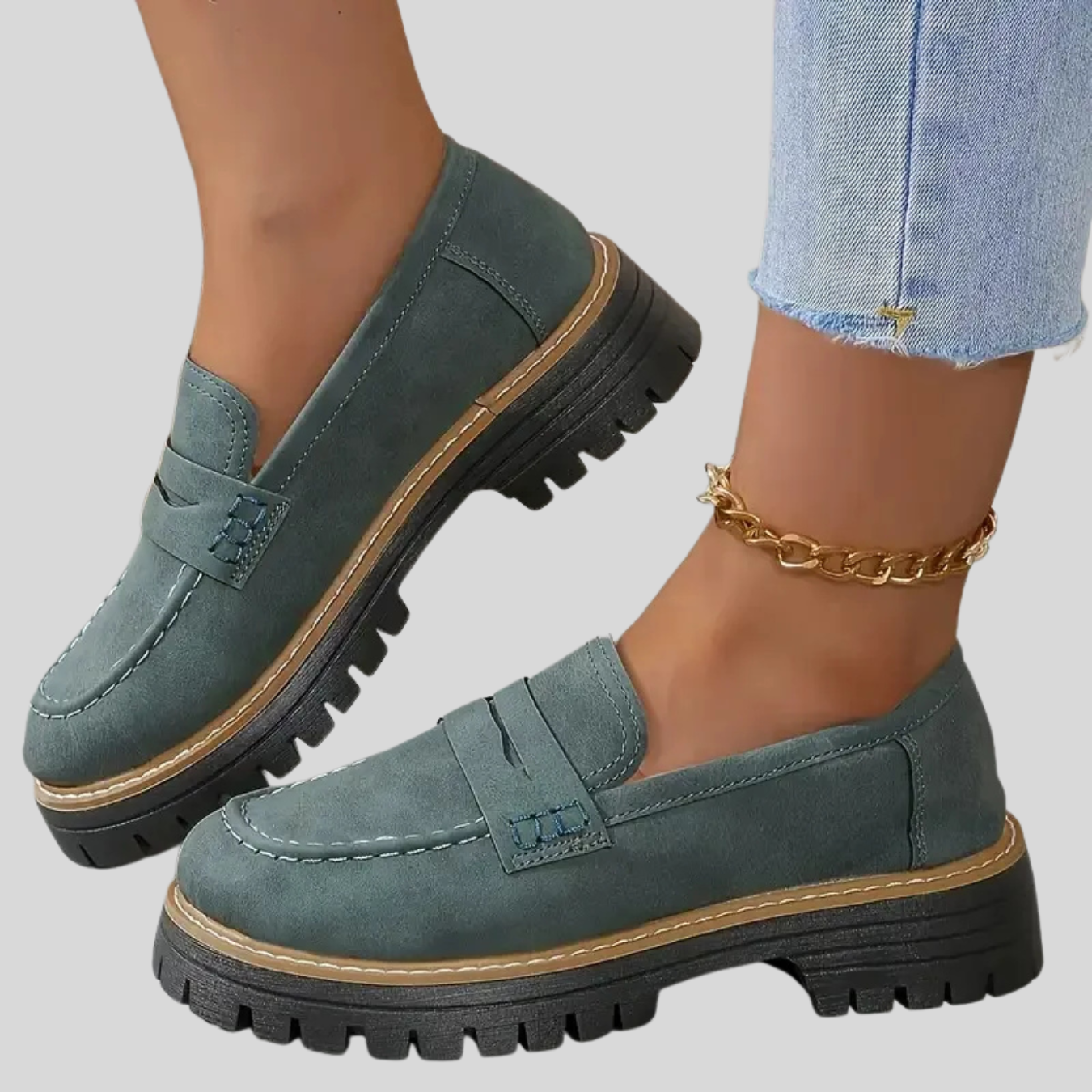 ELISABETTA | COMFORTABLE SUEDE LOAFERS WITH THICK, PADDED SOLE